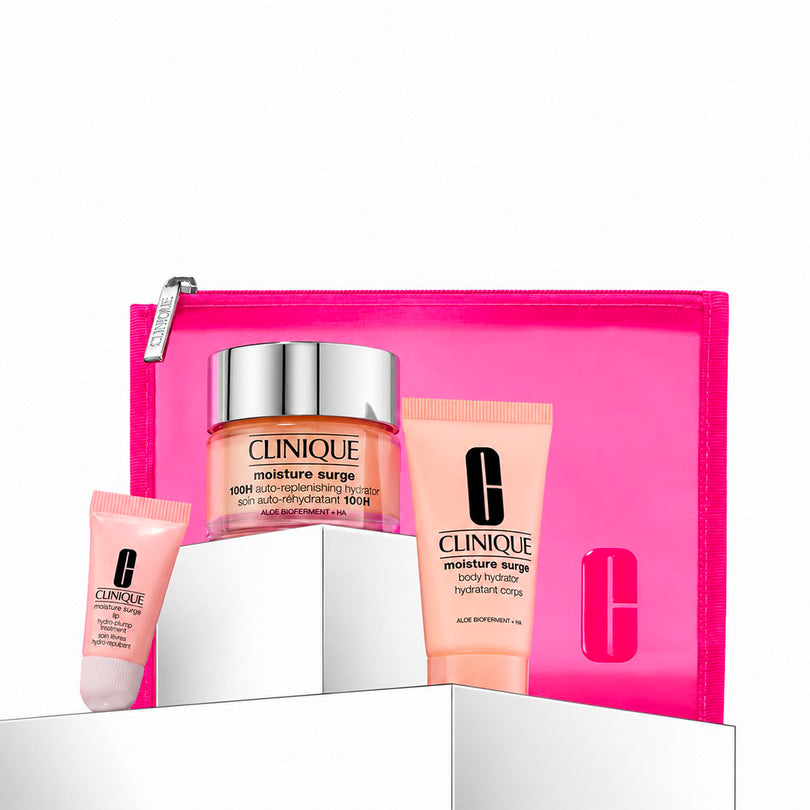 Clinique Cofanetto Moisture Surge 100H – Set Idratante Viso, Corpo e Labbra