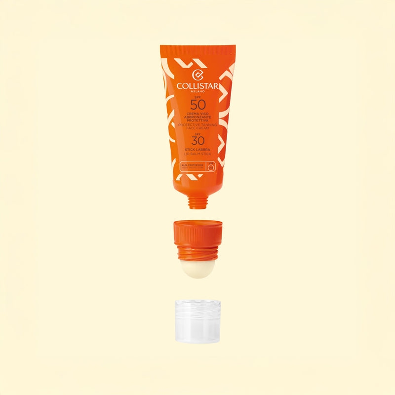 Crema Viso Abbronzante Protettiva Spf50 + Stick Labbra Spf30