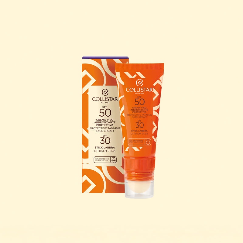 Crema Viso Abbronzante Protettiva Spf50 + Stick Labbra Spf30