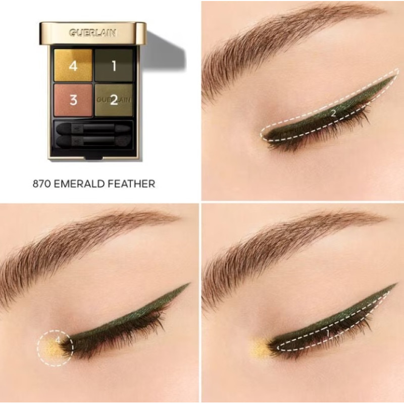 Guerlain Ombres G Ombretti 4 Colori - 870 Emerald Feather