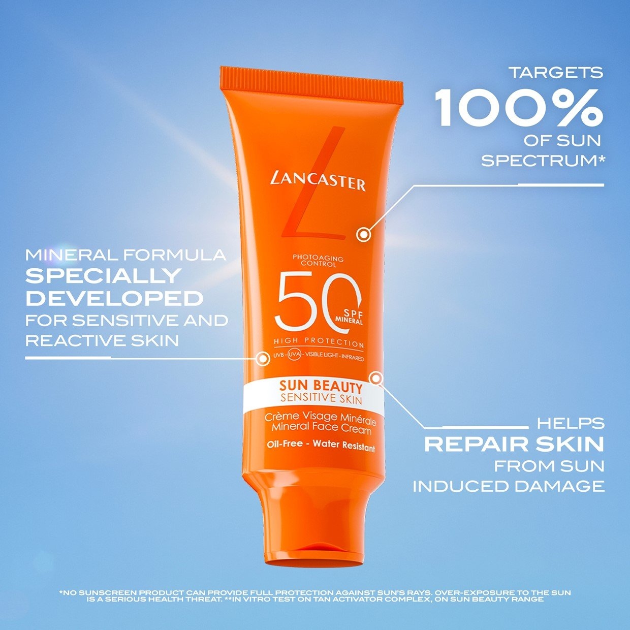 Lancaster Sun Beauty Sens Crema Viso Minerale Spf50 50ml