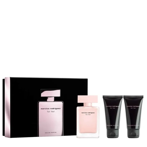 Narciso Rodriguez  For Her Eau De Parfum 50 Ml, Body Lotion 50 Ml + Shower Gel 50 Ml