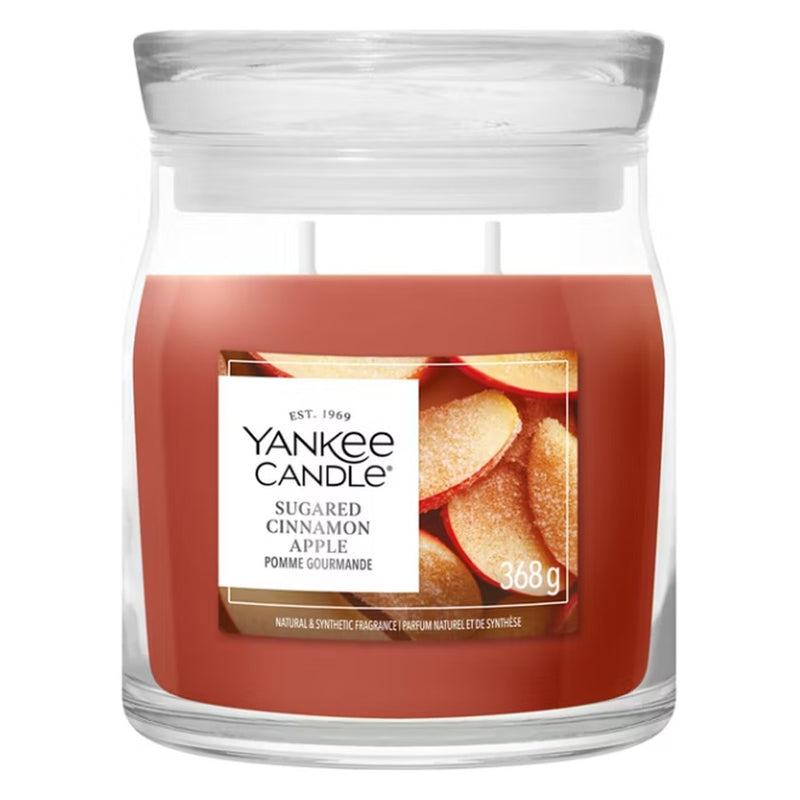 Yankee Candle Candela Giara Media Signature Sugared Cinnamon Apple