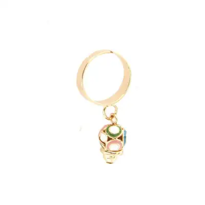 Anello Con Campanella Smaltata Regolabile Metal Ring