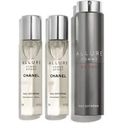 Allure Homme Sport Eau Extrême Vaporizzatore Da Viaggio Ricaricabile 3x 20 Ml