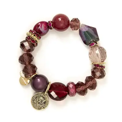 Bracciale Elastico In Pietra E Creistalli
