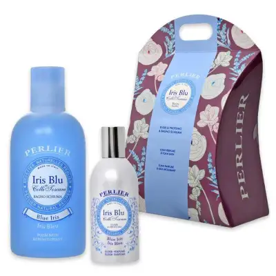 Perlier Cofanetto Iris Blu Bagno Schiuma 500 Ml E Elisir Di Profumo 100 Ml