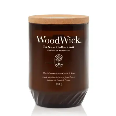 Woodwick Renew Collection Black Currant & Rose Candela Grande 368 G