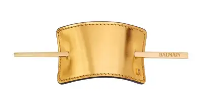 Balmain Hair Barrette In Nappa Oro E Bacchetta Placcata In Oro 14k