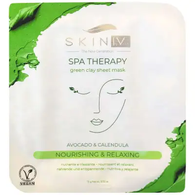 Maschera Viso In Tessuto All'argilla Verde, Nutriente E Rilassante, 15 Gr