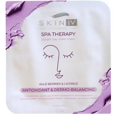 Maschera Viso In Tessuto All'argilla Viola, Dermo-equilibrante E Antiossidante, 15 Gr