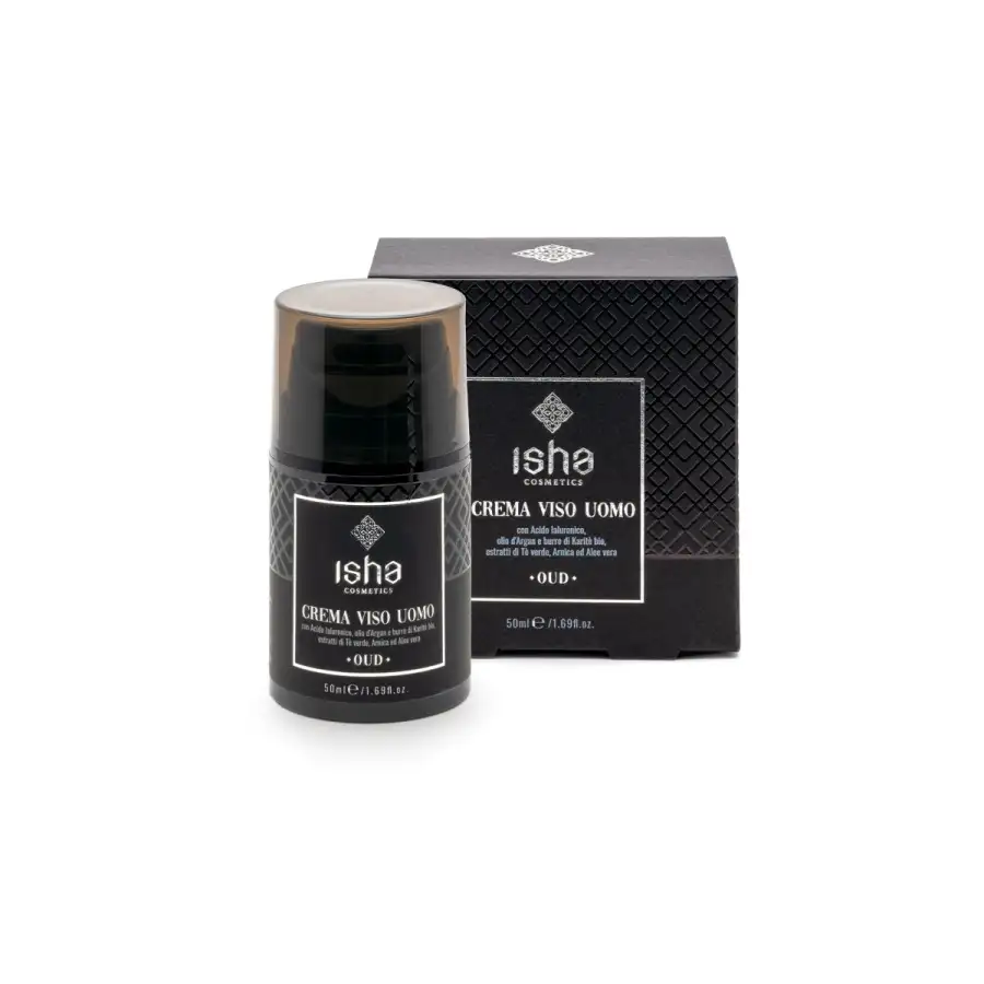 Crema Viso Uomo | Acido Ialuronico Ed Olio D’argan Profumo Oud