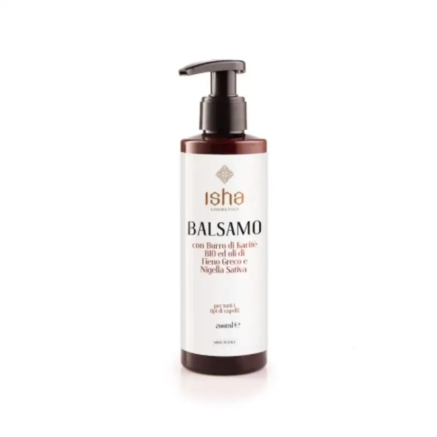 Isha - Balsamo Con Burro Di Karitè Bio Ed Oli Di Fieno Greco 200 Ml.