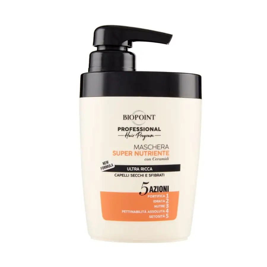 Biopoint Maschera Super Nutriente Con Ceramidi Per Capelli Secchi E Sfibrati 300 Ml