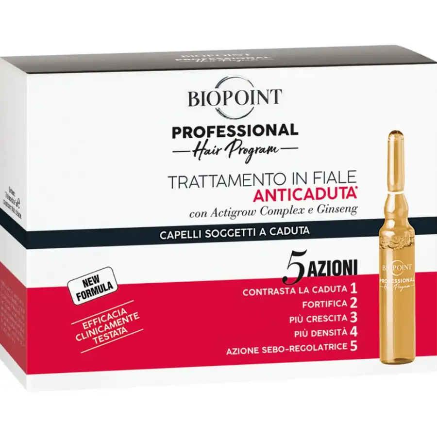 Biopoint - Trattamento Anticaduta - Fiale Scatola Rossa - 10 Fiale Da 7 Ml. Cadauna