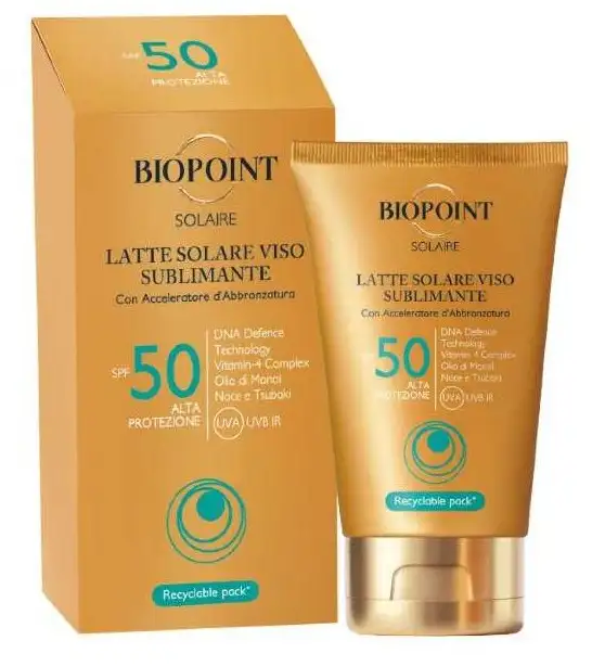 Biopoint - Latte Solare Viso Sublimatore Spf50 - 50 Ml.