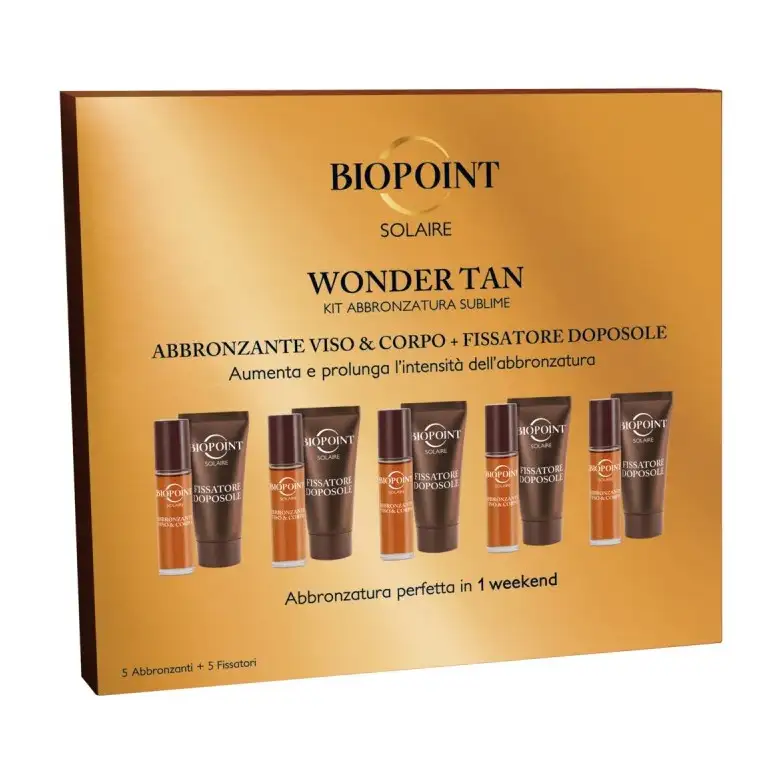 Biopoint - Kit Solare Abbronzatura Viso - Corpo Wonder Tan 5 Pezzi + 5 Pezzi