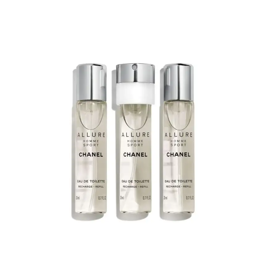 Allure Homme Sport Eau De Toilette Vaporizzatore Da Viaggio Ricarica 3 X 20 Ml