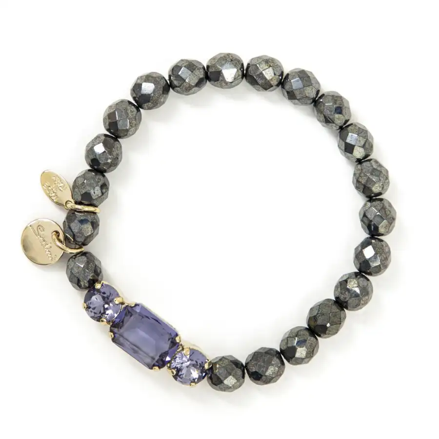 Bracciale Pietre Nere E Cristalli