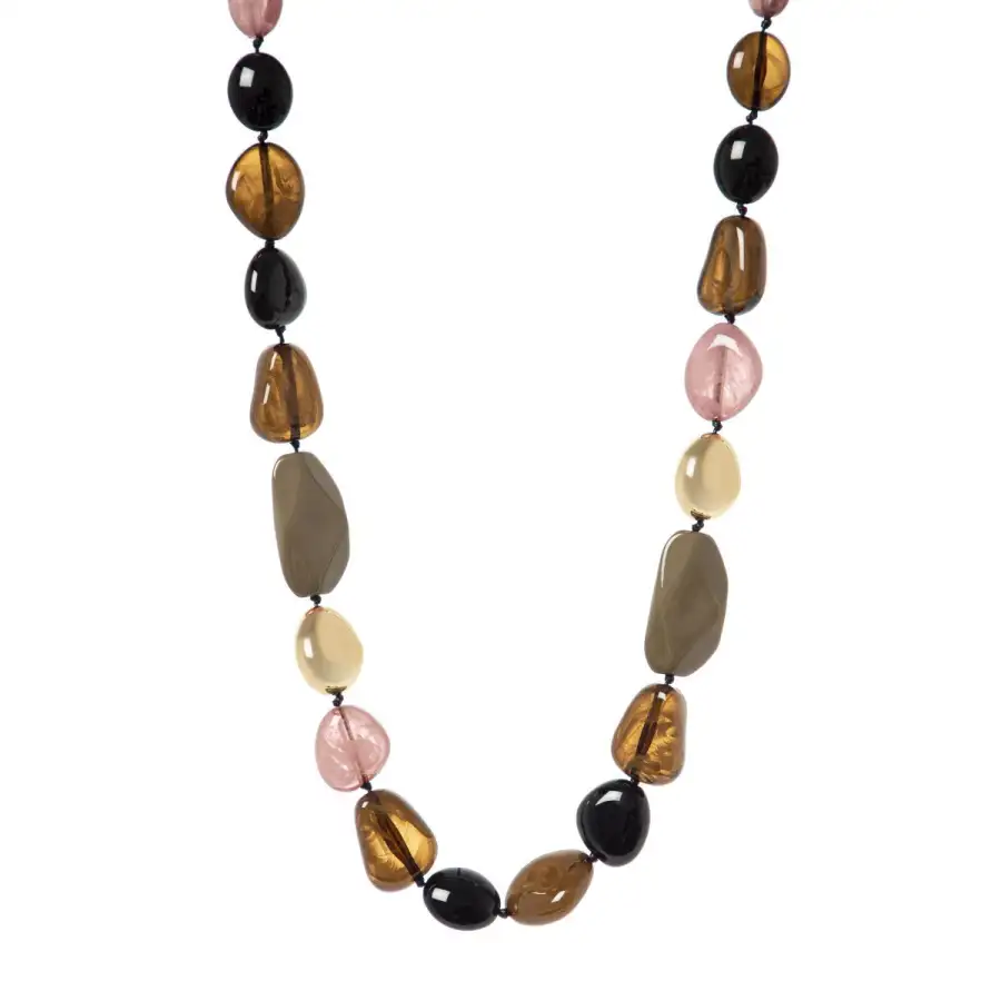 Collana Con Ciottoli E Olivine Linfa