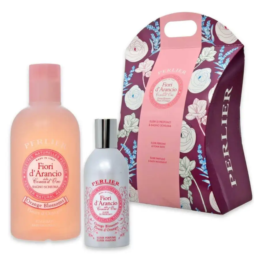 Perlier Cofanetto Fiori D'arancio Bagno Schiuma 500 Ml E Elisir Di Profumo 100 Ml