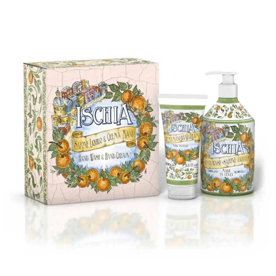 Maioliche Art Edition Set Sapone  Liquido 500ml + Crema  Mani 100ml Ischia
