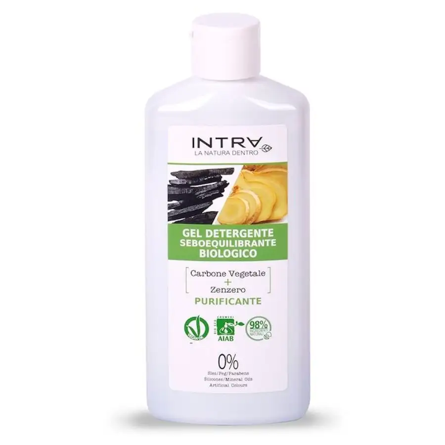 Carbone Vegetale & Zenzero Gel Detergente Purificante Biologico