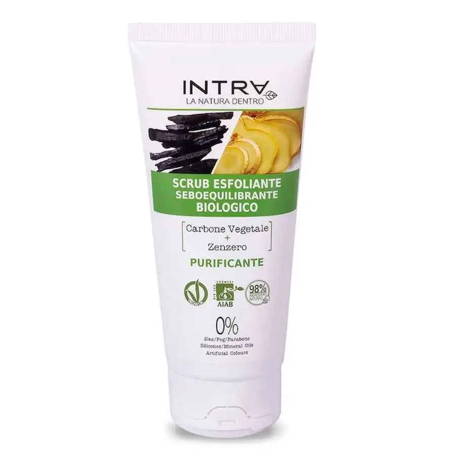 Carbone Vegetale & Zenzero Scrub Esfoliante Purificante Biologico