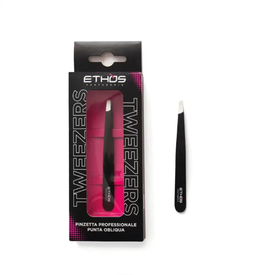 Tweezers - Pinzetta Nera Professionale Punta Obliqua