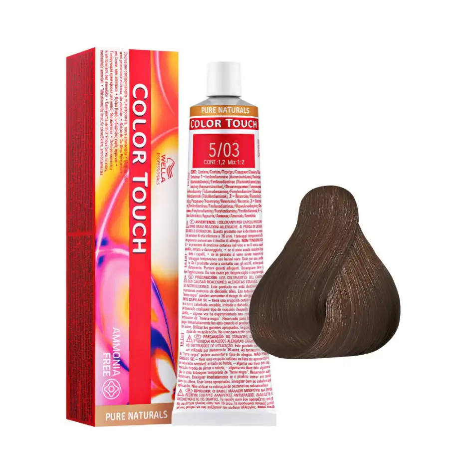 5/03 Castano Chiaro Naturale Dorato Wella Color Touch Pure Naturals Senza Ammoniaca 60ml