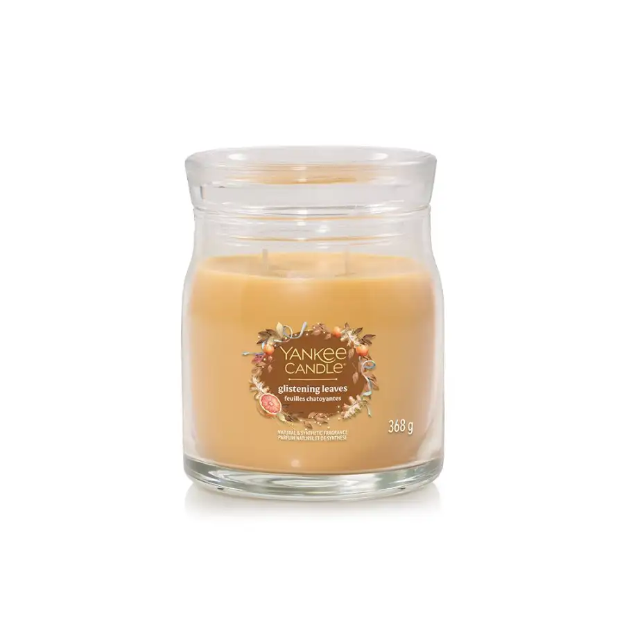 Yankee Candle Candela In Giara Media Glistenings Leaves 368 Gr