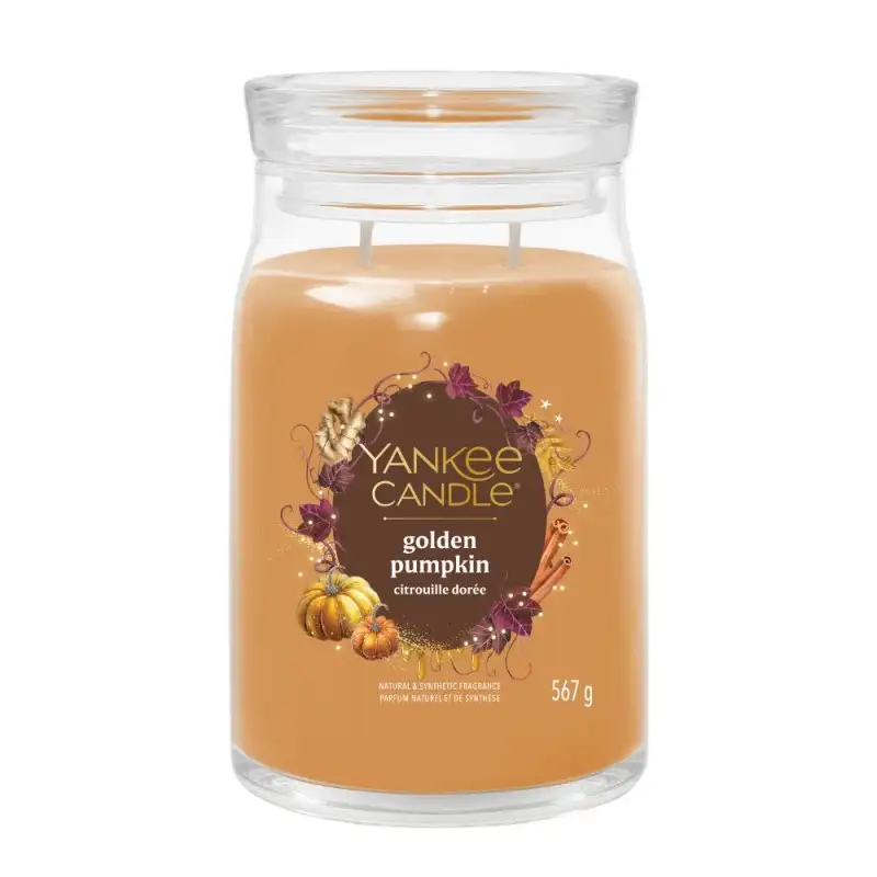 Yankee Candle Candela In Giara Grande Golden Pumpkin 567 Gr