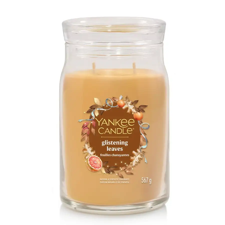 Yankee Candle Candela In Giara Grande Glistenings Leaves 567 Gr